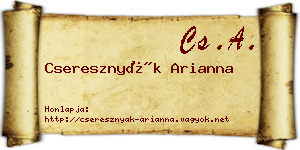 Cseresznyák Arianna névjegykártya